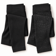 Nicole Miller solid and textured fleece-lined footless tights on a white studio background