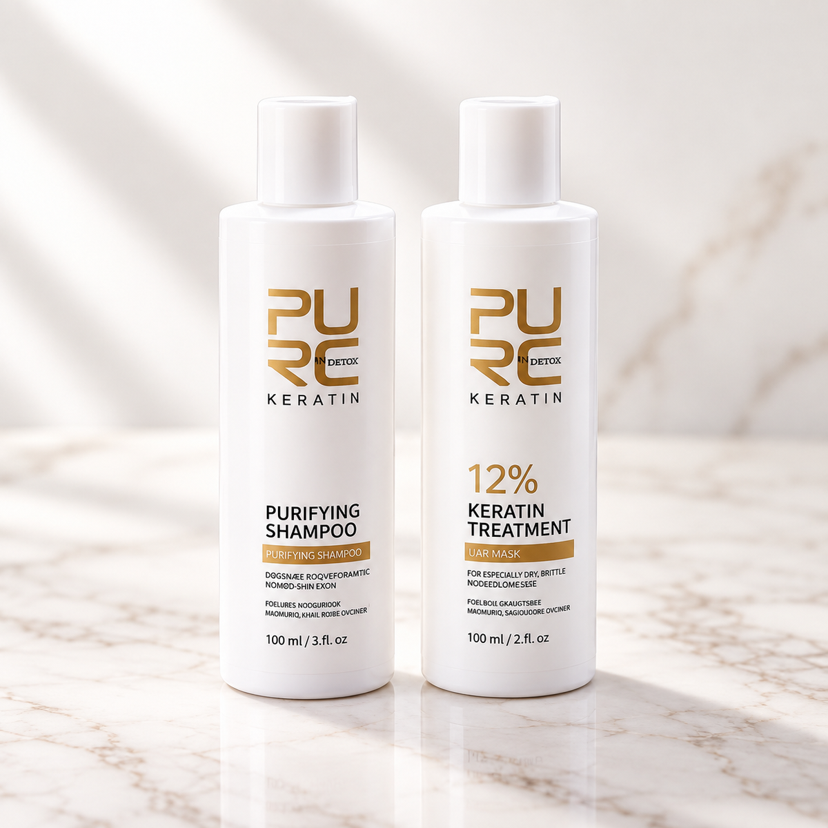 PURC Brazilian keratin treatment and purifying shampoo set