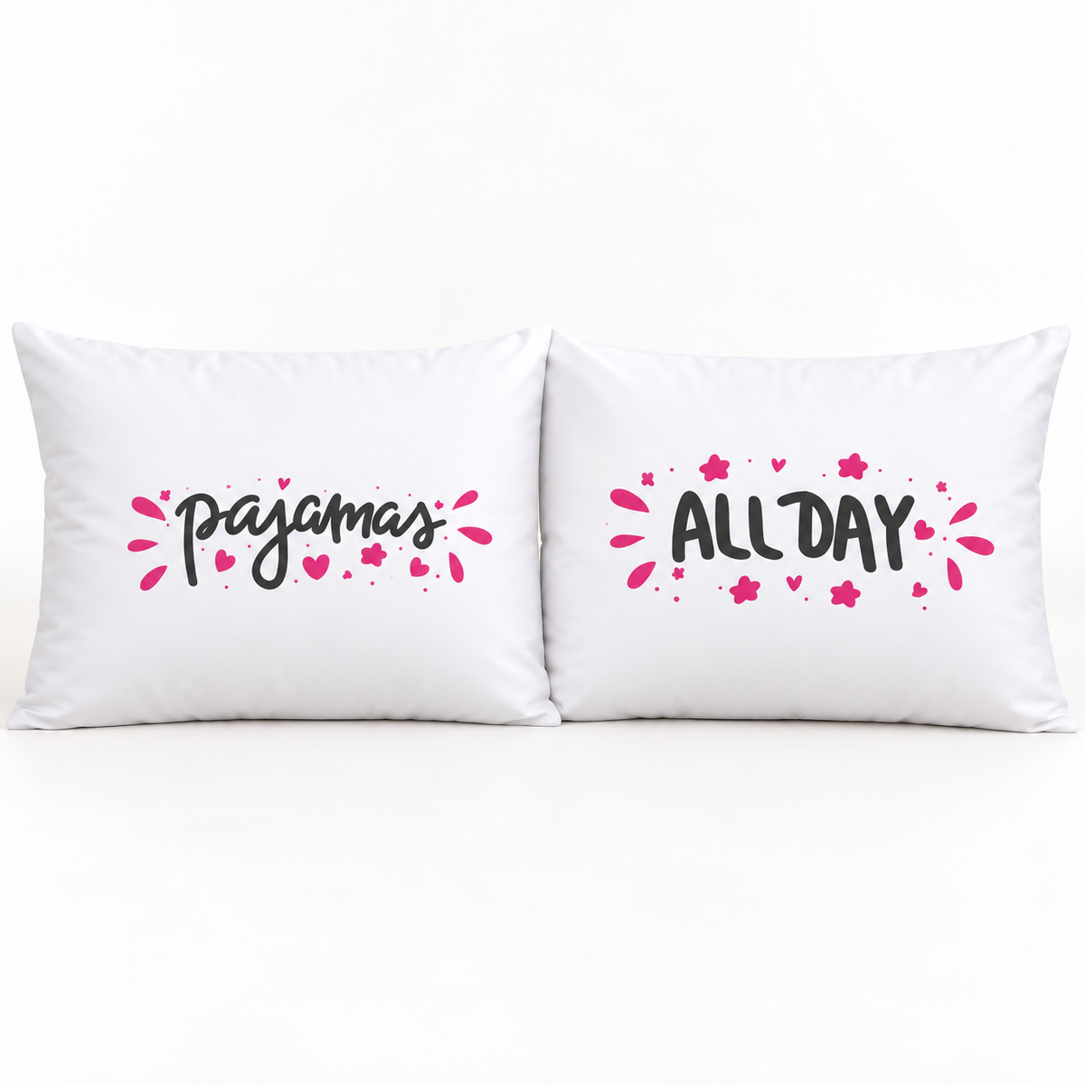 SleepSoft Pajamas All Day pillowcases on a white studio background