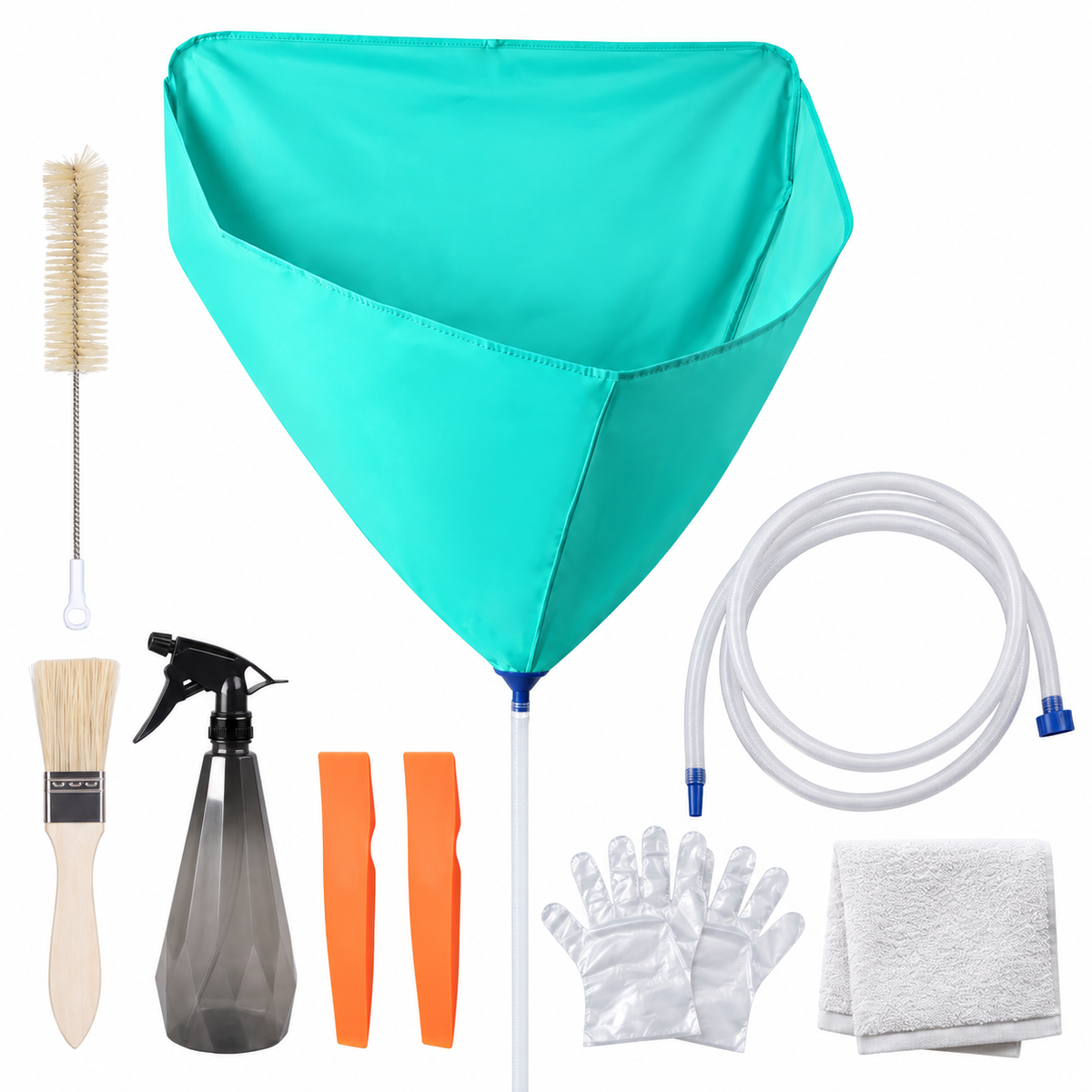 Split air conditioner cleaning cover and brush tool kit