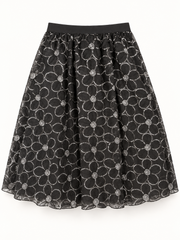Studio West black embroidered mesh skirt studio product photo